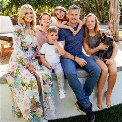 Christina Anstead  and Ant Anstead with their four children